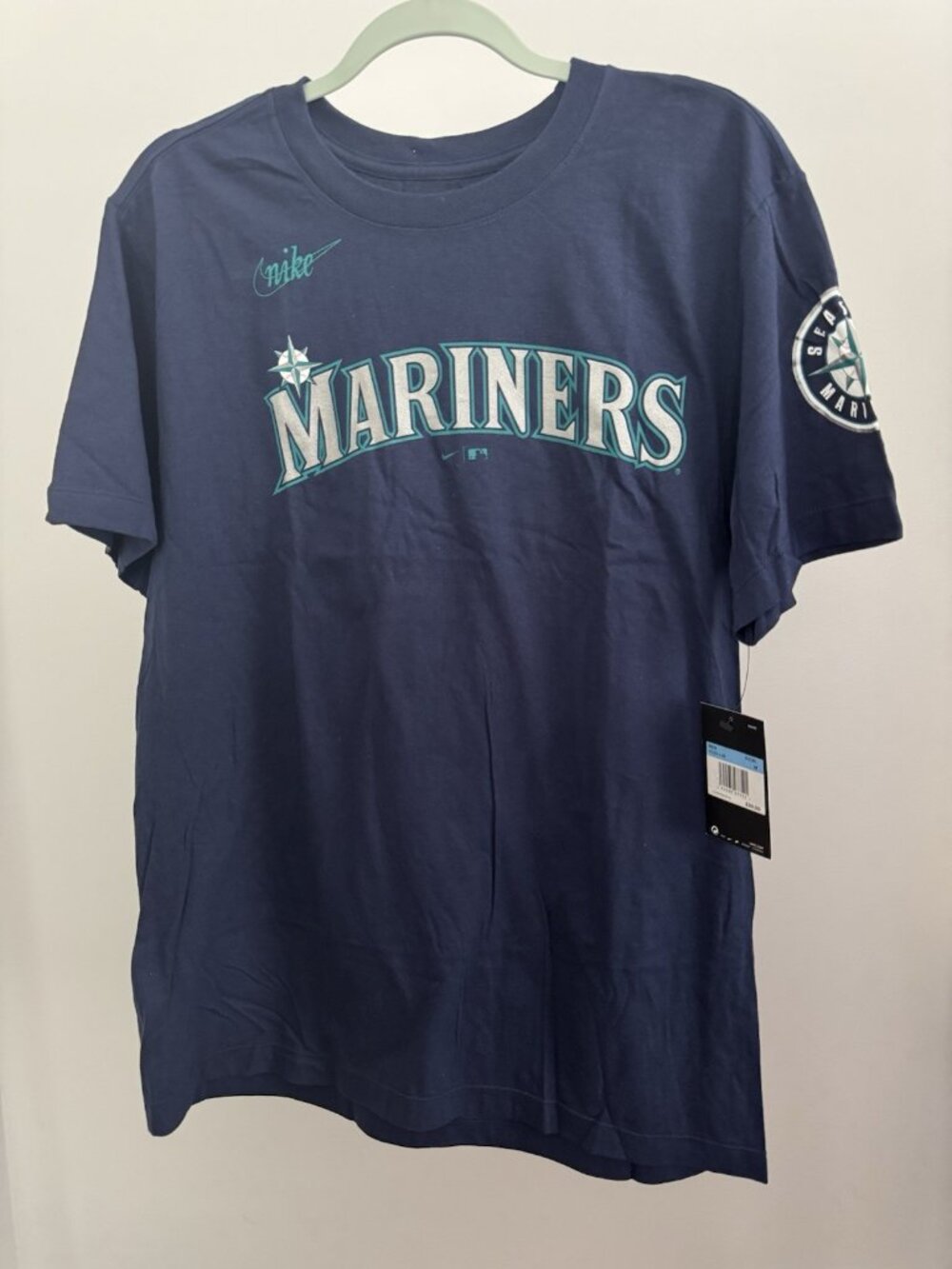 Nike Ichiro Seattle Mariners #51 Tee Men's Medium Navy Teal MLB NWT $30